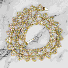 13MM Heart Shape Hip Hop Iced Out VVS Moissanite Baguette Diamond Cuban Chain