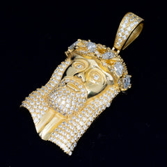 GL Hip Hop Iced Out Moissanite Diamond Jesus Pendants