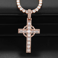 GL Circular Cross Set Emerald Cut Round Cut Pendant