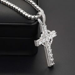 GL Circular Cross Set Emerald Cut Round Cut Pendant