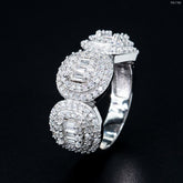 GL Fine Jewelry Iced Out Diamond Silver Hip Hop 925 Luxury Moissanite Diamond Ring