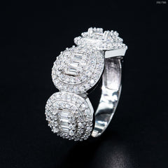 GL Fine Jewelry Iced Out Diamond Silver Hip Hop 925 Luxury Moissanite Diamond Ring