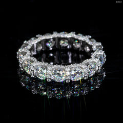 GL 925 Sterling Silver Gold Plated Round Moissanite Engagement Ring