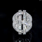 GL 925 Sterling Silver VVS Moissanite US Dollars Ring