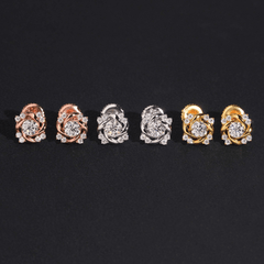 Hiphop Jewelry 925 Sterling Silver VVS Round Cut Moissanite Stud Earring