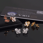 Hiphop Jewelry 925 Sterling Silver VVS Round Cut Moissanite Stud Earring