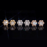 GL Hiphop Jewelry 925 Sterling Silver VVS Round Cut Emerald Cut Moissanite Stud Flower Shape Earring
