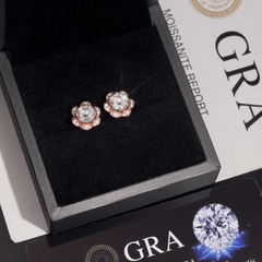 GL Hiphop Jewelry 925 Sterling Silver VVS Round Cut Emerald Cut Moissanite Stud Flower Shape Earring