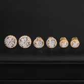 GL Hiphop Jewelry 925 Sterling Silver VVS Round Cut Moissanite Stud Earring