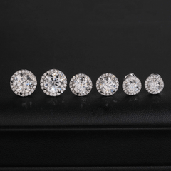 GL Hiphop Jewelry 925 Sterling Silver VVS Round Cut Moissanite Stud Earring