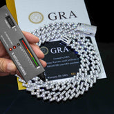 12.6MM Hip Hop VVS Moissanite Cuban Link Chain Necklace
