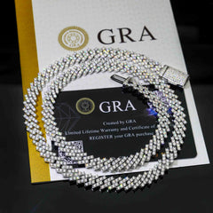 8MM 1 Row Pass Diamond Tester Iced Out VVS Moissanite Cuban Chain