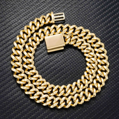 12.3MM 2 Rows Hip-Hop VVS Moissanite Cuban Chains Necklace