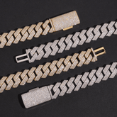 16mm 3 Rows Moissanite Cuban Link Chain