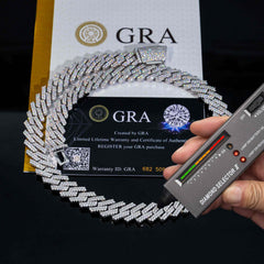12MM 2 Rows VVS Moissnaite Edge Cuban Link Chain