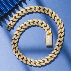Hiphop 18mm S925 Iced Out Flawless Moissanite Miami Cuban Link Chain