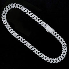 12MM 2 Rows VVS Moissnaite Miami Cuban Link Chain