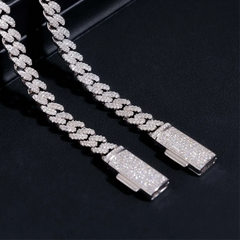 8MM 2 Rows VVS Moissanite Miami Cuban link Chain