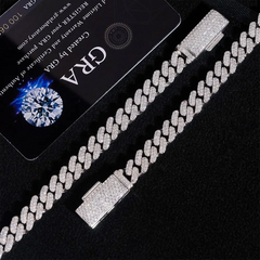 8MM 2 Rows VVS Moissanite Miami Cuban link Chain