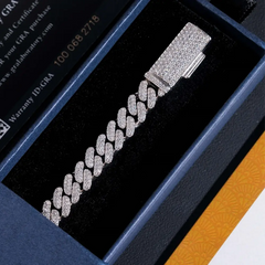 8MM 2 Rows VVS Moissanite Miami Cuban link Chain