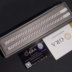8MM 2 Rows Hiphop VVS Moissanite Miami Cuban Link Chain
