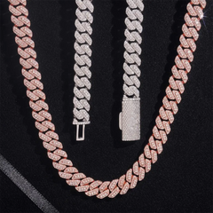 10MM Mixed Baguette With Round VVS Moissanite Cuban Chain