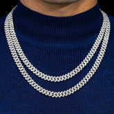 8MM 2 Rows VVS Moissanite EDG Cuban Link Chain