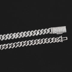 【US 3 Days Delivery】8MM 2 Rows VVS Moissanite EDG Cuban Link Chain