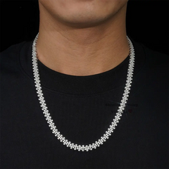 8.5MM VVS Moissanite Cross Cuban Link Chain