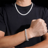 8.5MM VVS Moissanite Cross Cuban Link Chain