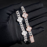 8MM Four-leaf Clover VVS Moissanite Cuban Link Chain