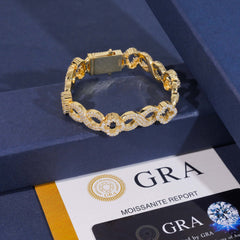13MM Four-leaf Clover Infinity VVS Moissanite Cuban Link Chain