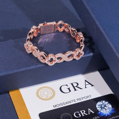 13MM Four-leaf Clover Infinity VVS Moissanite Cuban Link Chain