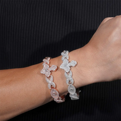 Infinity Eyes Cross Iced Out VVS Moissanite Diamond Cuban Link