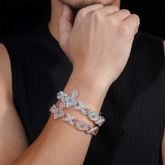 Infinity Eyes Cross Iced Out VVS Moissanite Diamond Cuban Link