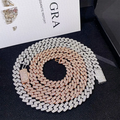 10MM Baguette VVS Moissanite Miami Cuban Link Chain