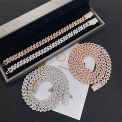 10MM Baguette VVS Moissanite Miami Cuban Link Chain