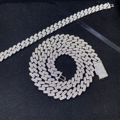 10MM Baguette VVS Moissanite Miami Cuban Link Chain