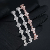 10MM Cross Hip Hop Prong Set VVS Moissanite Cuban Link Chain Bracelet