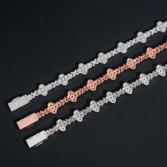 10MM Cross Hip Hop Prong Set VVS Moissanite Cuban Link Chain Bracelet