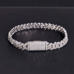 8MM 2 Rows Hip Hop VVS Moissanite EDG Cuban Link Chain