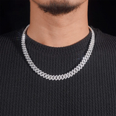 10MM 2 Rows Full VVS Moissanite Edge Cuban Link Chain