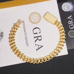 10MM 2 Rows Full VVS Moissanite Edge Cuban Link Chain