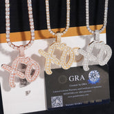 GL Hip Hop jewelry Letter "XO"moissanite Diamond pendant