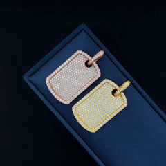 【US 3 Days Delivery】GL Luxury Fully Diamond Iced Out VVS Moissanite Dog Tag Pendant