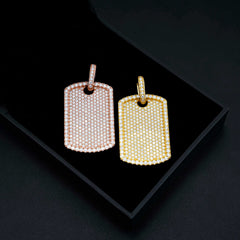 【US 3 Days Delivery】GL Luxury Fully Diamond Iced Out VVS Moissanite Dog Tag Pendant