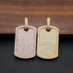 【US 3 Days Delivery】GL Luxury Fully Diamond Iced Out VVS Moissanite Dog Tag Pendant