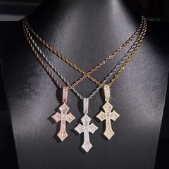 GL Baguette Cross VVS Moissanite Diamond Pendants