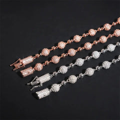 8MM Micro Pave VVS Moissanite Rosary Chain
