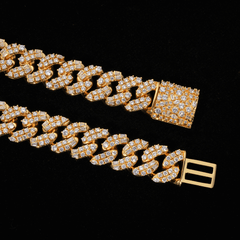 GL VVS Baguette 5A+ Diamond 20MM Miami Cuban Link Chain Iced Out In 16K Glod Plated